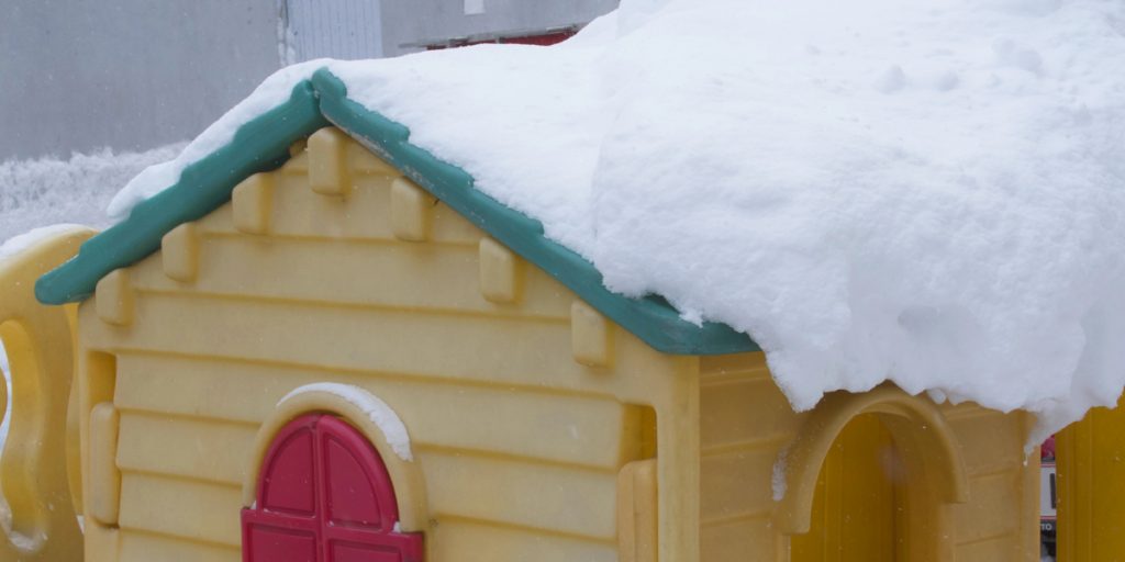 toy roof with snow